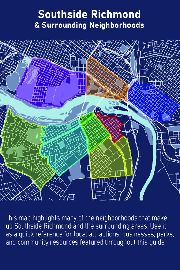 Southside and surrounding neighborhood map